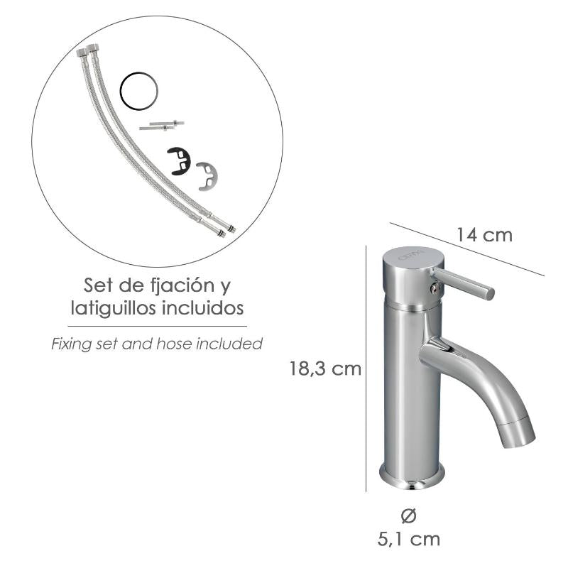 Monomando Lavabo Dresde Grifo Baño, Grifo Encimera, Grifo Cocina, Grifo Mezclador. Cartucho Ceramico Ø 35 Mm._1