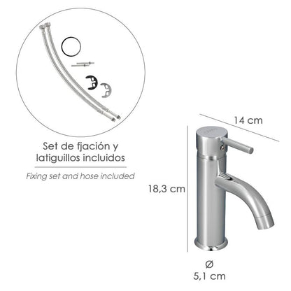 Monomando Lavabo Dresde Grifo Baño, Grifo Encimera, Grifo Cocina, Grifo Mezclador. Cartucho Ceramico Ø 35 Mm._1