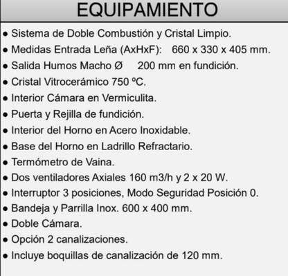 BRICOSOL Insertable de leña con horno y turbinas FM Modelo IT-180 H_1