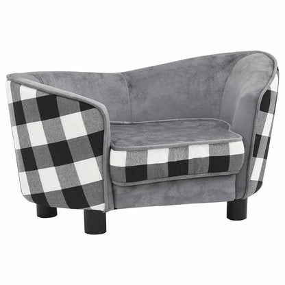 Vidaxl Sofá Para Perro Felpa Gris 68x38x38 Cm_0