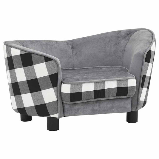 Vidaxl Sofá Para Perro Felpa Gris 68x38x38 Cm_0