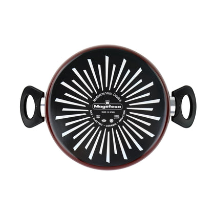 Olla Alta 'sr' Ø22cm Con Tapa Vidrio Rojo Magefesa_5