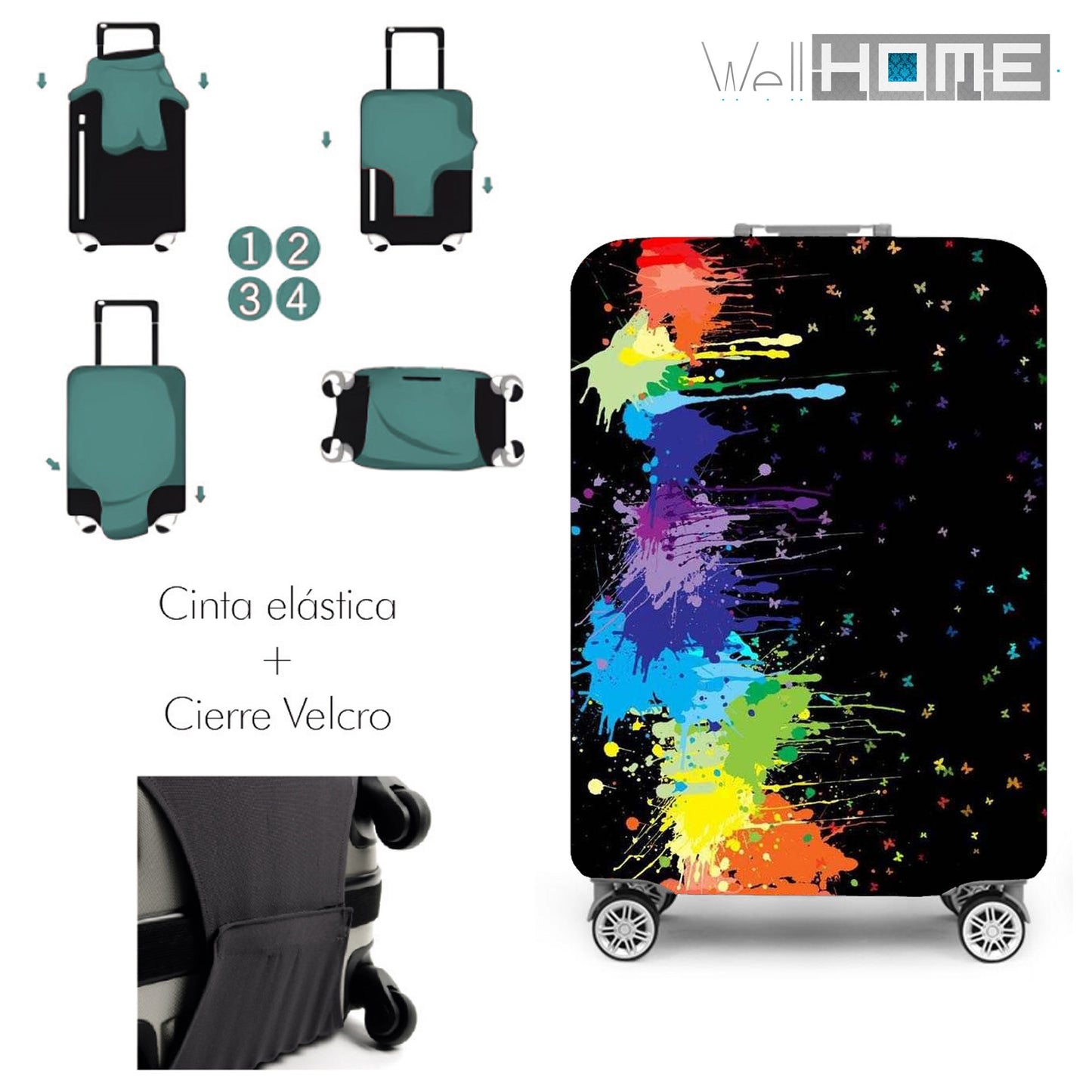 Set De Maleta 64x45x28cm Con Funda Protectora'splash'_2