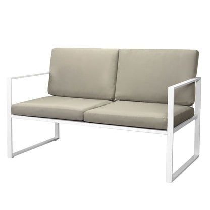 Vidaxl Set De Muebles De Jardín 4 Piezas Y Cojines Acero Blanco_4