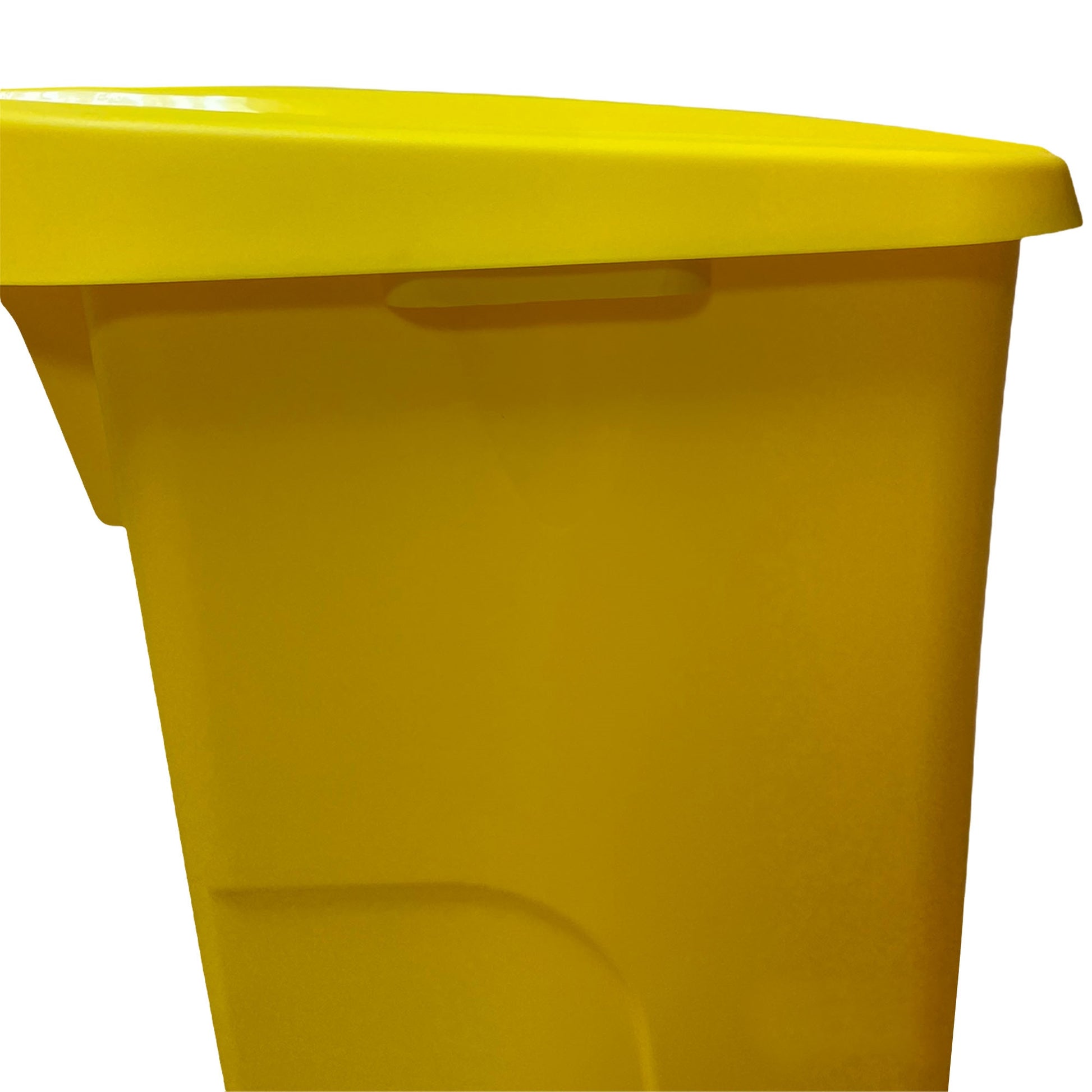 Contenedor - Cubo De Basura Wellhome Reciclo 110l, Color Amarilllo Cerrado Con Tapa, Ideal Para Reciclaje De Plásticos, Con Ruedas_4