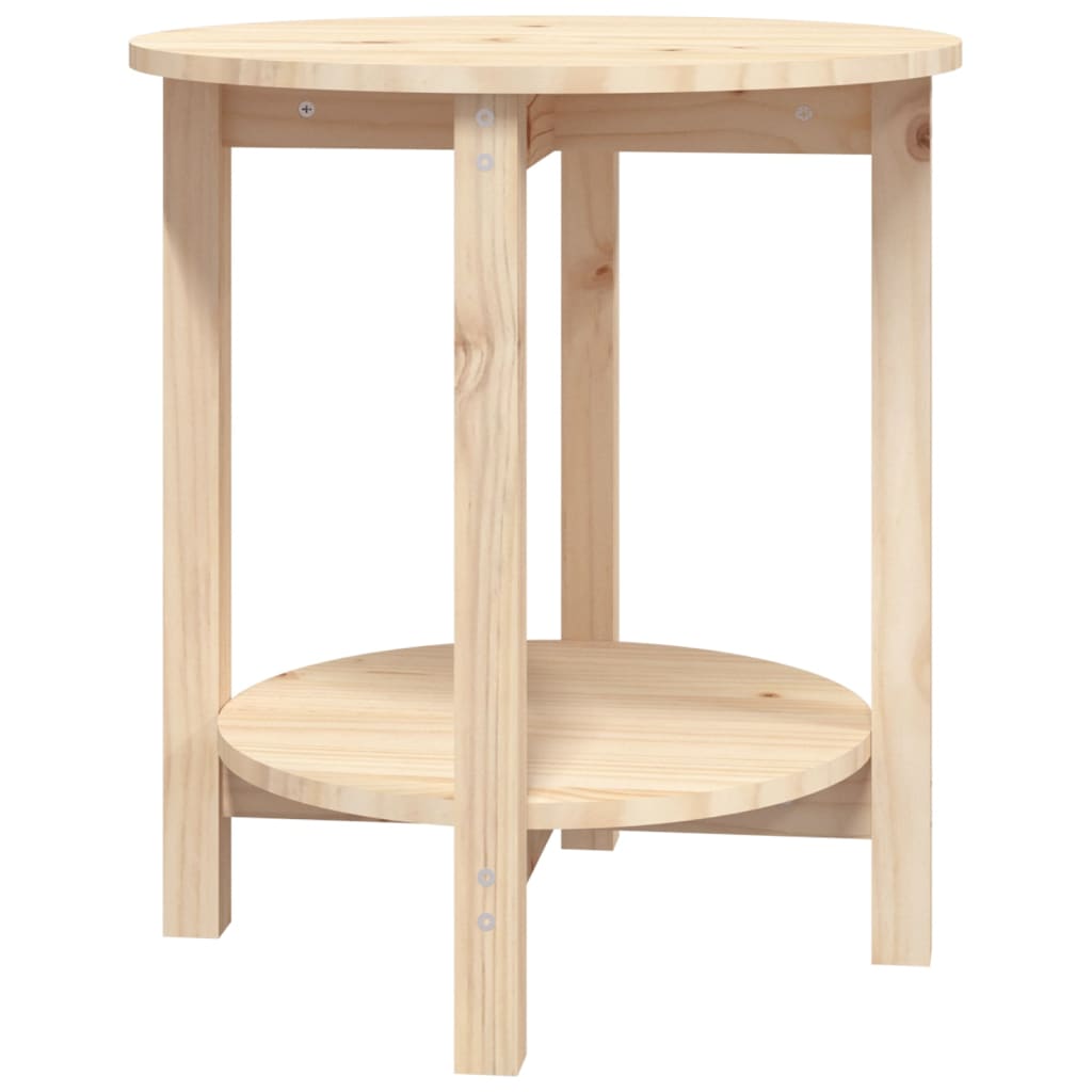 Mesa De Centro De Madera Maciza De Pino Ø55x60 Cm_0