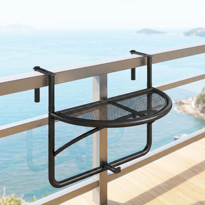 Outsunny Mesa Colgante De Balcón Semicircular 60x47x50 Cm Ajustable En Altura_1
