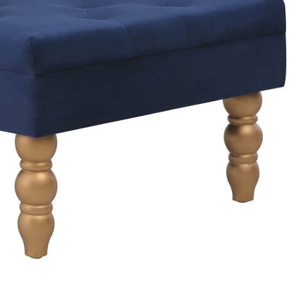 Taburete De Terciopelo Azul Marino 60x60x36 Cm_1