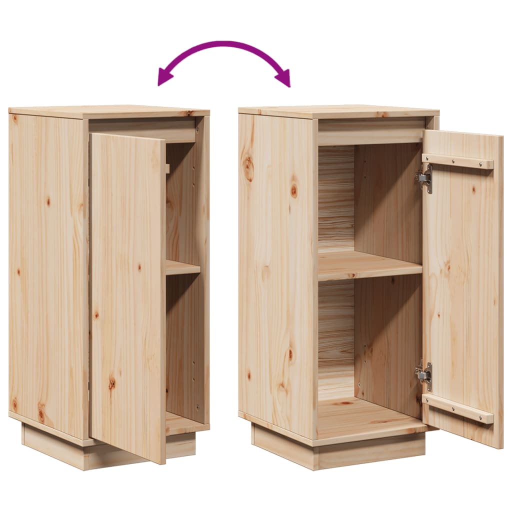 Aparador De Madera Maciza De Pino 31,5x34x75 Cm / Vetonek_5