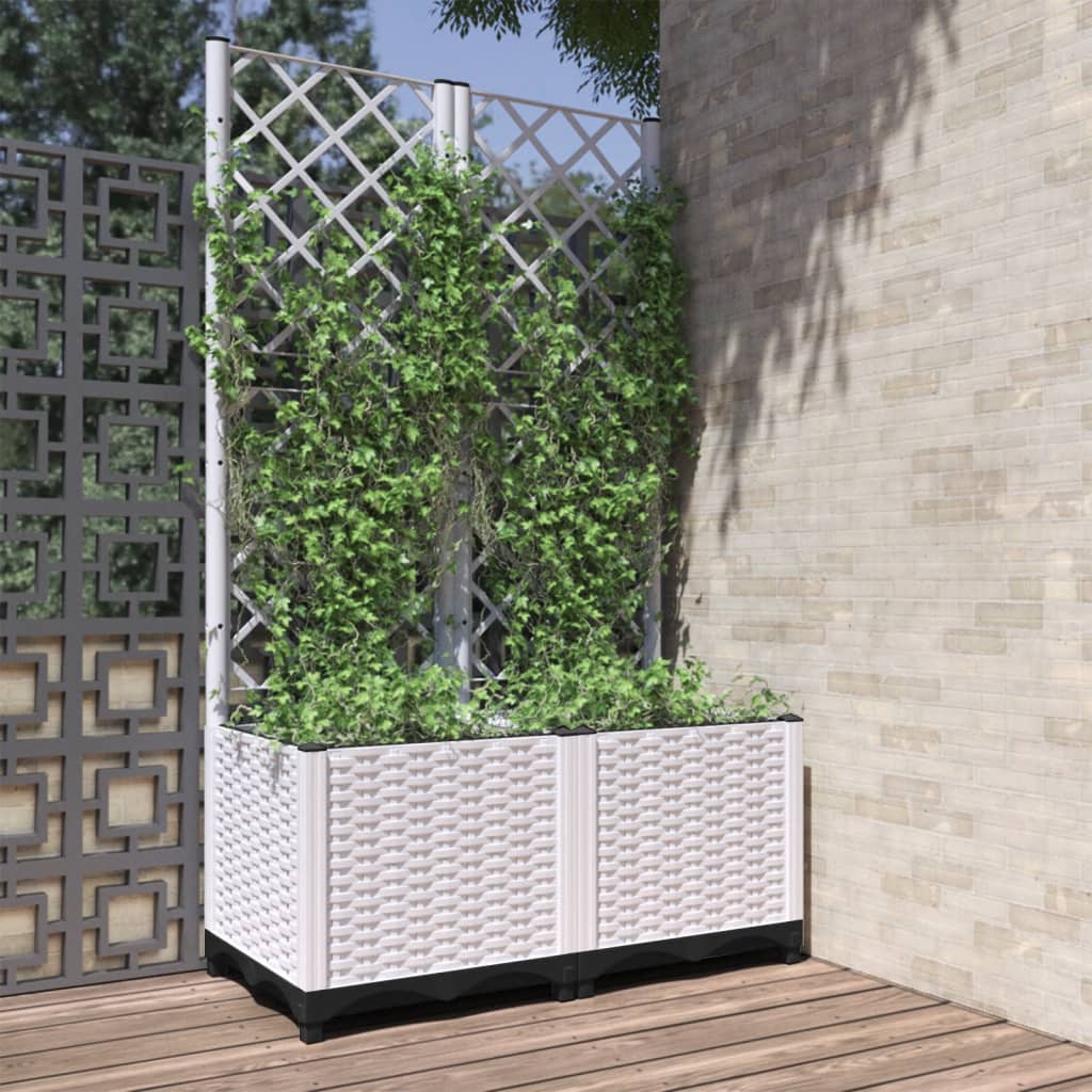 Macetero De Jardín Blanco 80 X 40 X 136 Cm_1