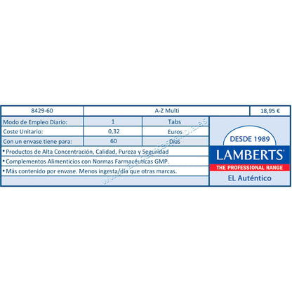 AZ Multi Lamberts, 60 comprimidos 