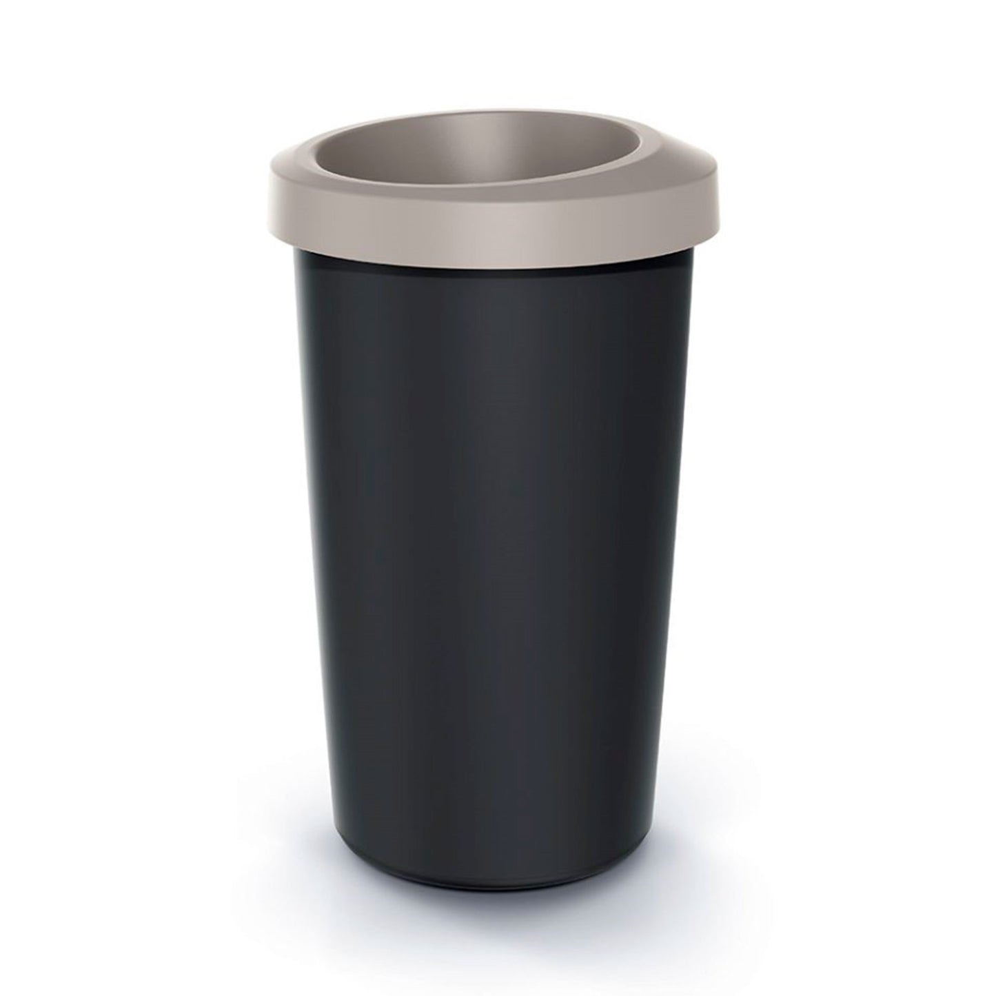 Cubo De Reciclaje 25l Keden En Plástico Con Práctica Tapa Abierta Color Marrón._0
