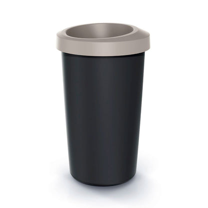 Cubo De Reciclaje 25l Keden En Plástico Con Práctica Tapa Abierta Color Marrón._0