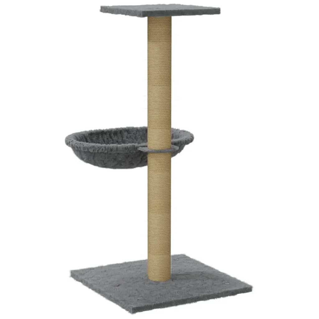 Rascador Para Gatos Con Poste De Sisal Gris Claro 74 Cm_5