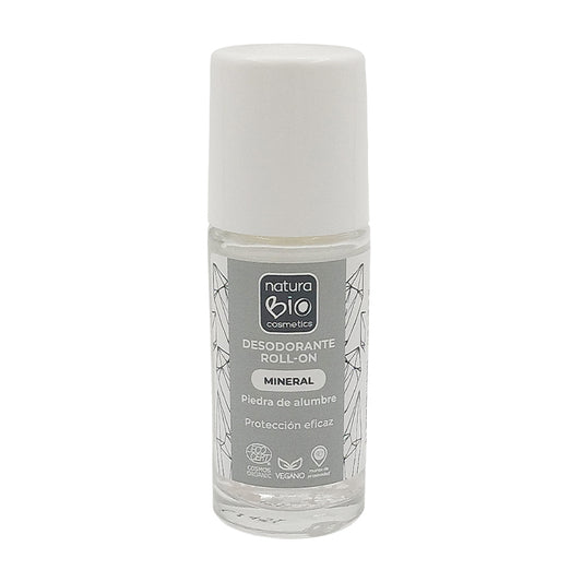 Desodorante Roll-On Mineral Sin Perfume, NATURABIO, 50 ml