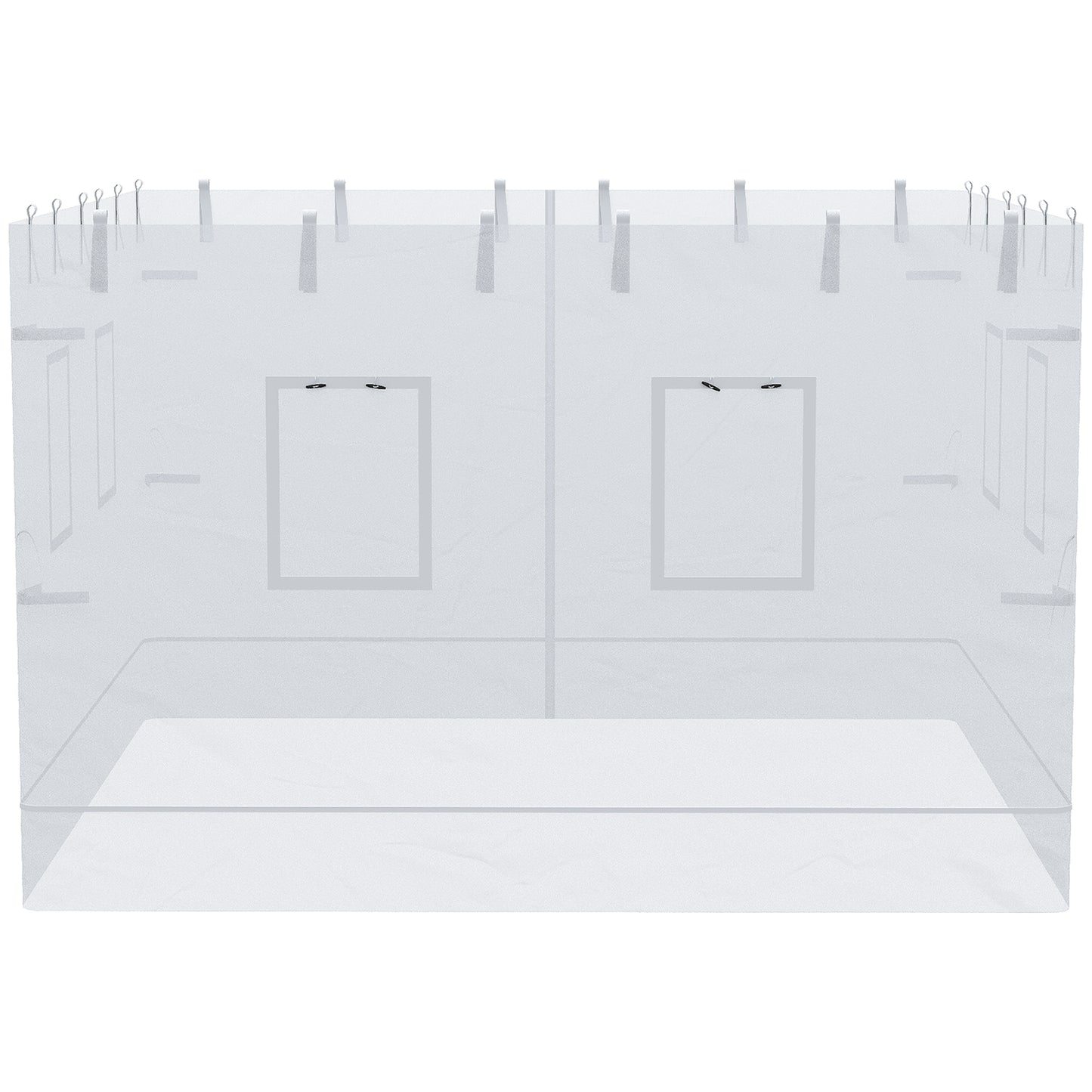 Outsunny 4 Paredes Laterales Para Carpa 300x195 Cm Con 6 Ventanas Puerta_3
