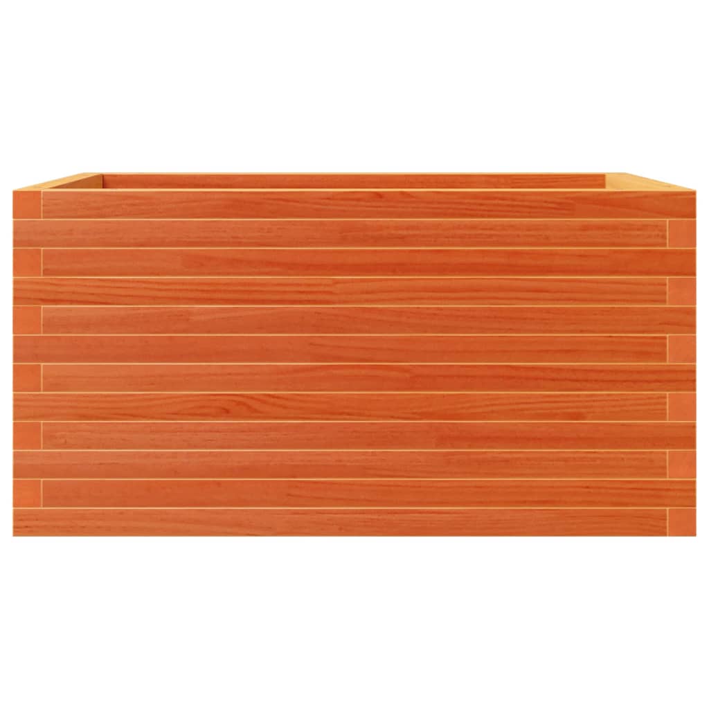 Jardinera De Madera Maciza Pino Marrón Cera 90x60x46 Cm_4