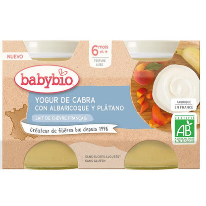 Iogurte de Damasco e Banana com Leite de Cabra Biológico Babybio 2x130gr