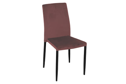 Juego De 6 Sillas De Comedor De Terciopelo Burdeos - Rojo Vintage 44x53x92cm - Muebles De Comedor_0