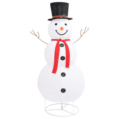 Vidaxl Muñeco De Nieve De Navidad Con Luces Led Tela Lujosa 180 Cm_4
