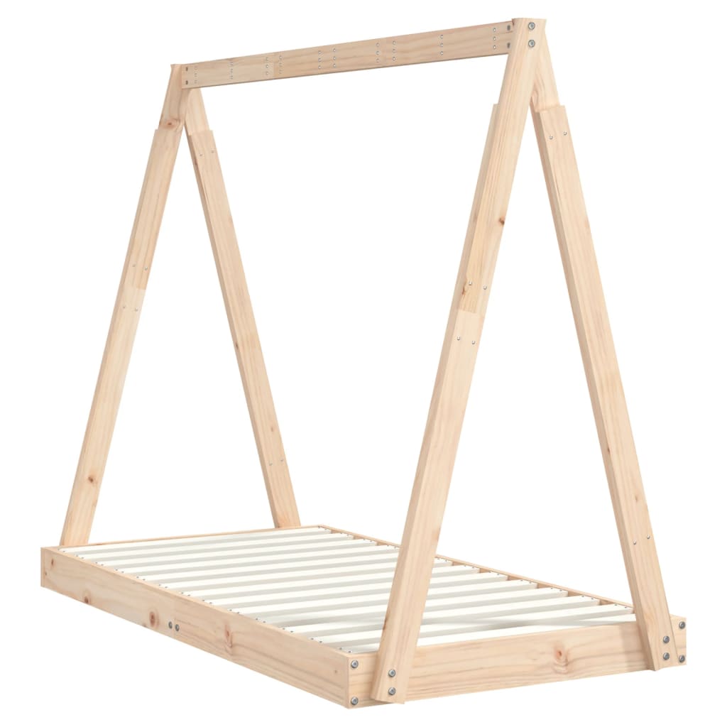 Estructura De Cama Para Niños Madera Maciza De Pino 70x140 Cm / Vetonek_1