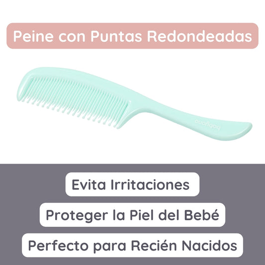 Babyono Set Cepillo Y Peine Con Cerdas Naturales Extra Suaves Menta_0