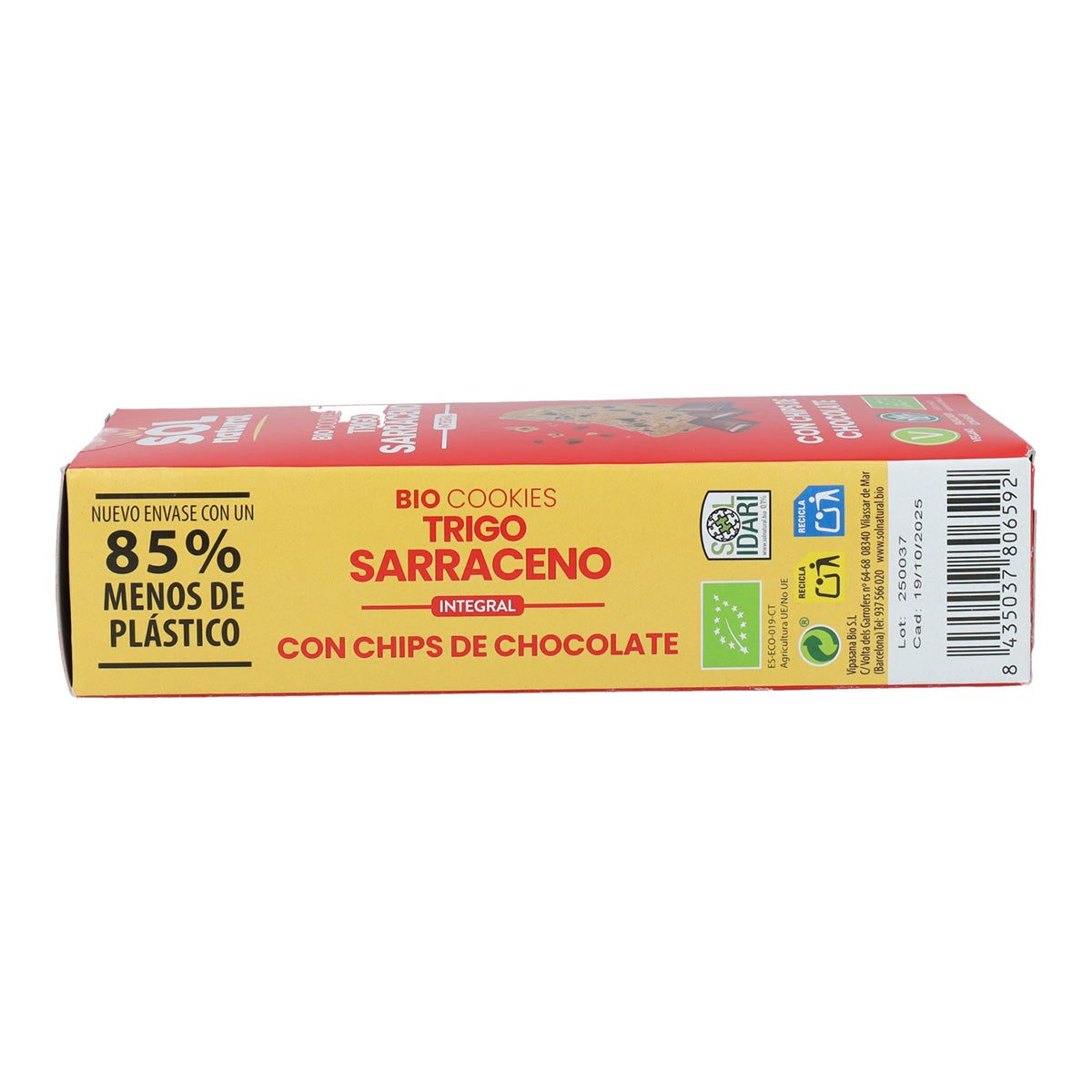 Bolachas Biológicas de Trigo Sarraceno e Chocolate Sol Natural 170g