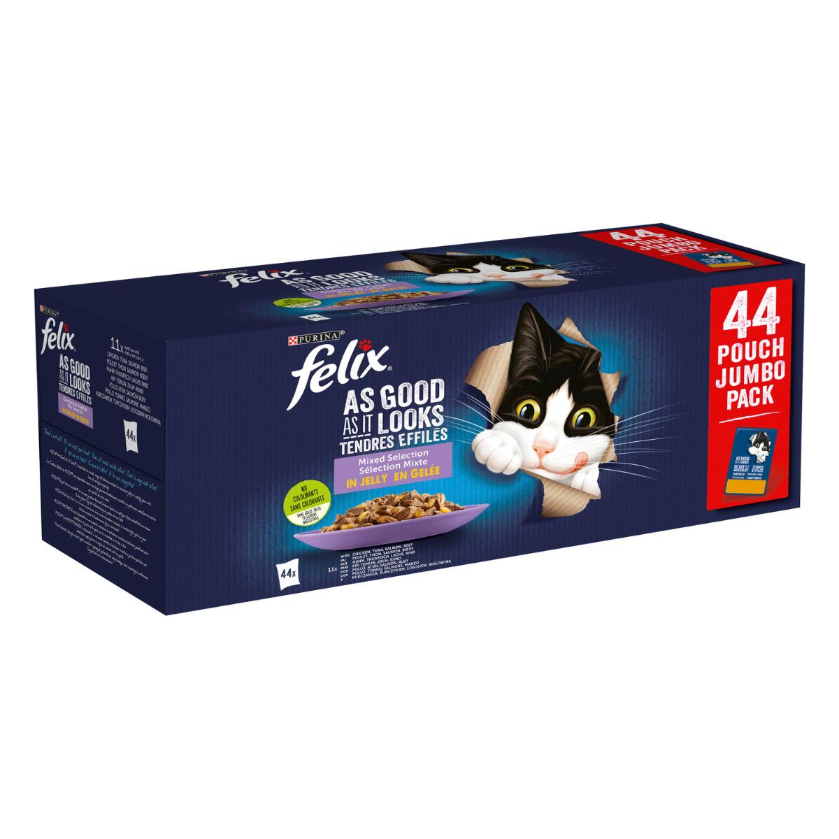 FELIX Fantástica Seleção de Sabores em Gelatina sortida embalagem 44x85g Gato