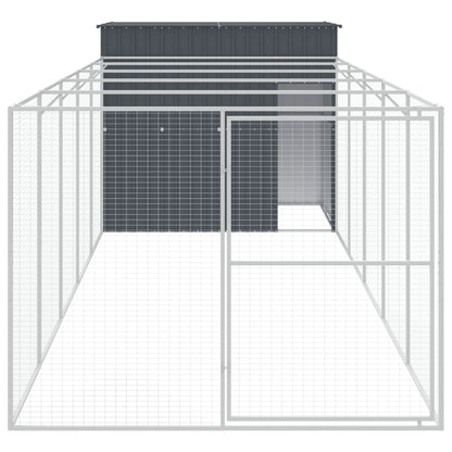 Caseta Perros Con Corral Acero Galvanizado Gris 214x661x181 Cm_2