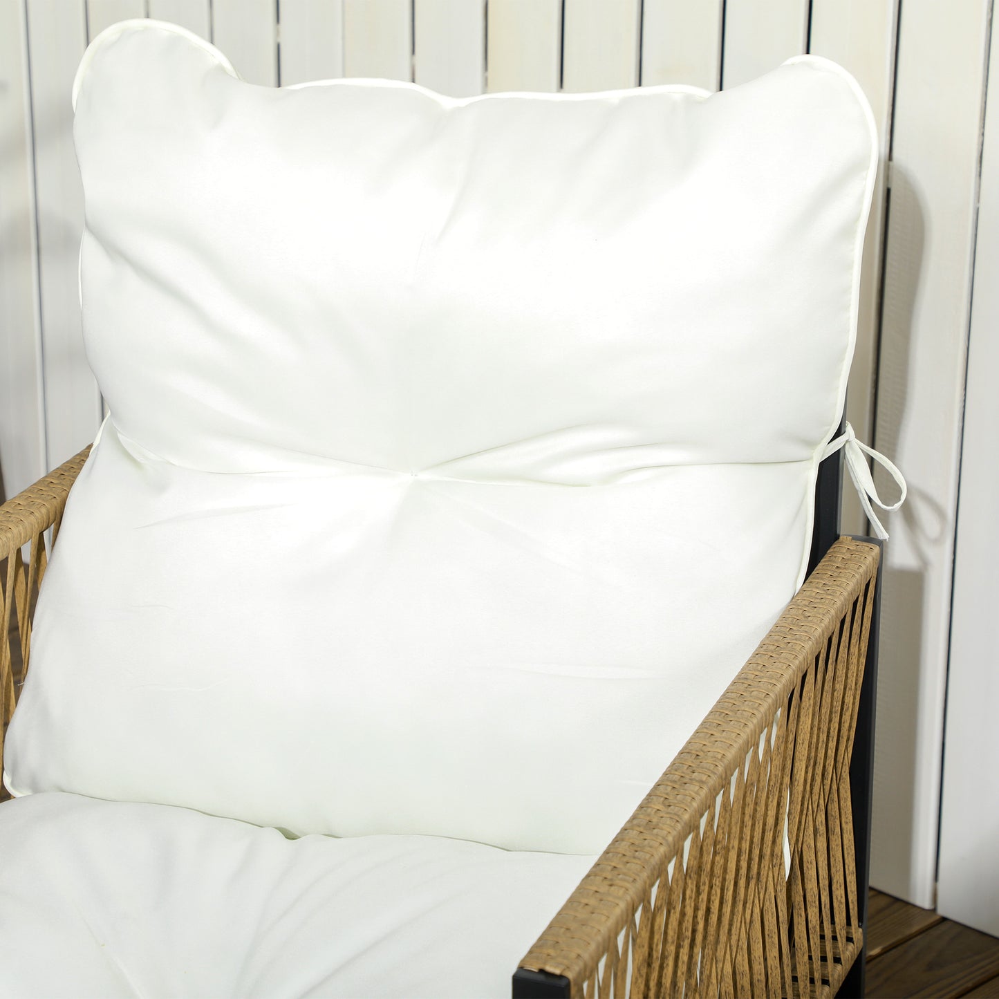 Outsunny Conjunto De Jardín De Ratán Sintético De 4 Piezas Crema_3