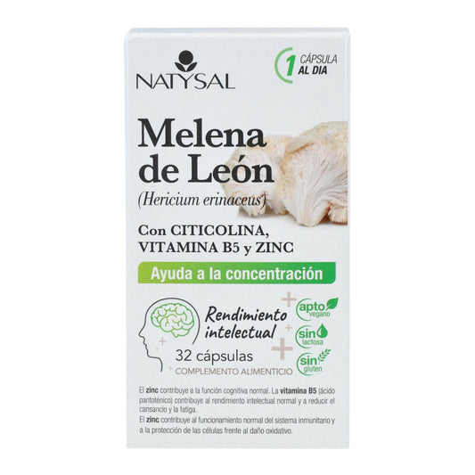Suplemento alimentar Lion's Mane com Citicolina B5 e Zinco 32 cápsulas
