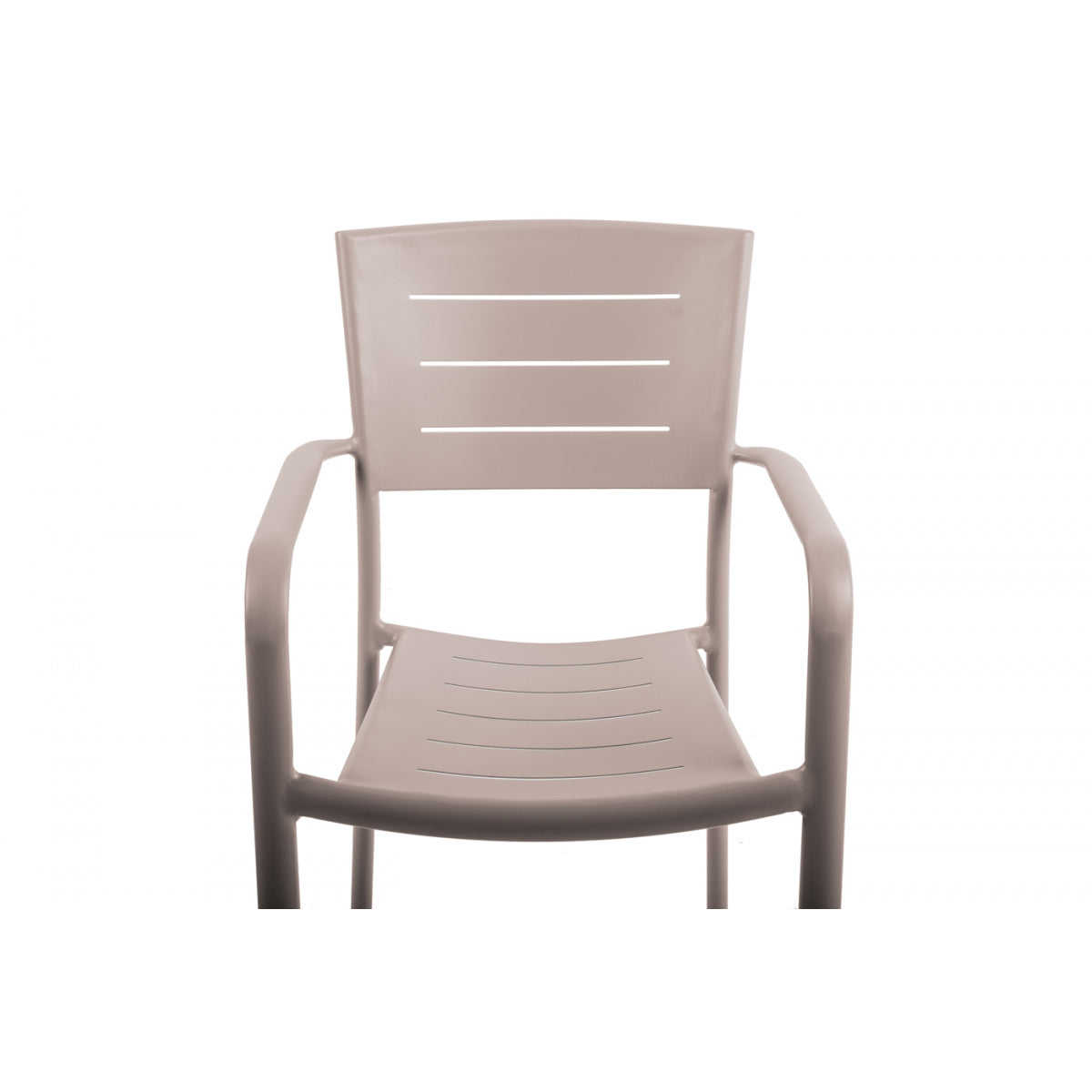 Lote De 4 Sillas Apilables De Jardín Inari Aluminio Topo Nuez Moscada - Muebles De Jardín -56x58xh85cm_2