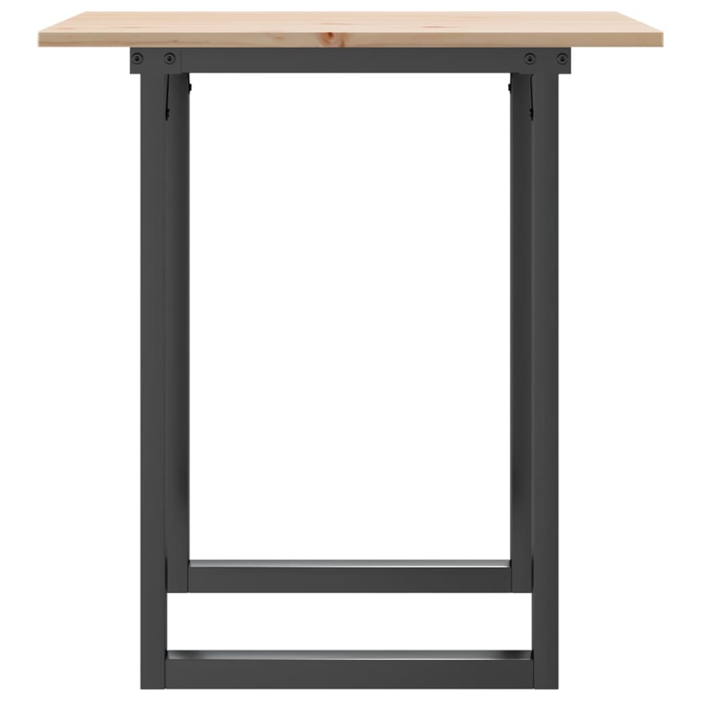 Mesa De Comedor Marco O Madera Maciza Pino Y Acero 70x70x75 Cm_3