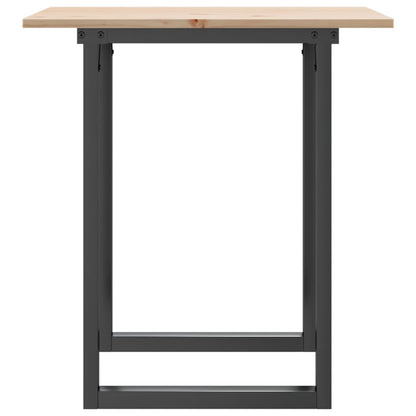 Mesa De Comedor Marco O Madera Maciza Pino Y Acero 70x70x75 Cm_3