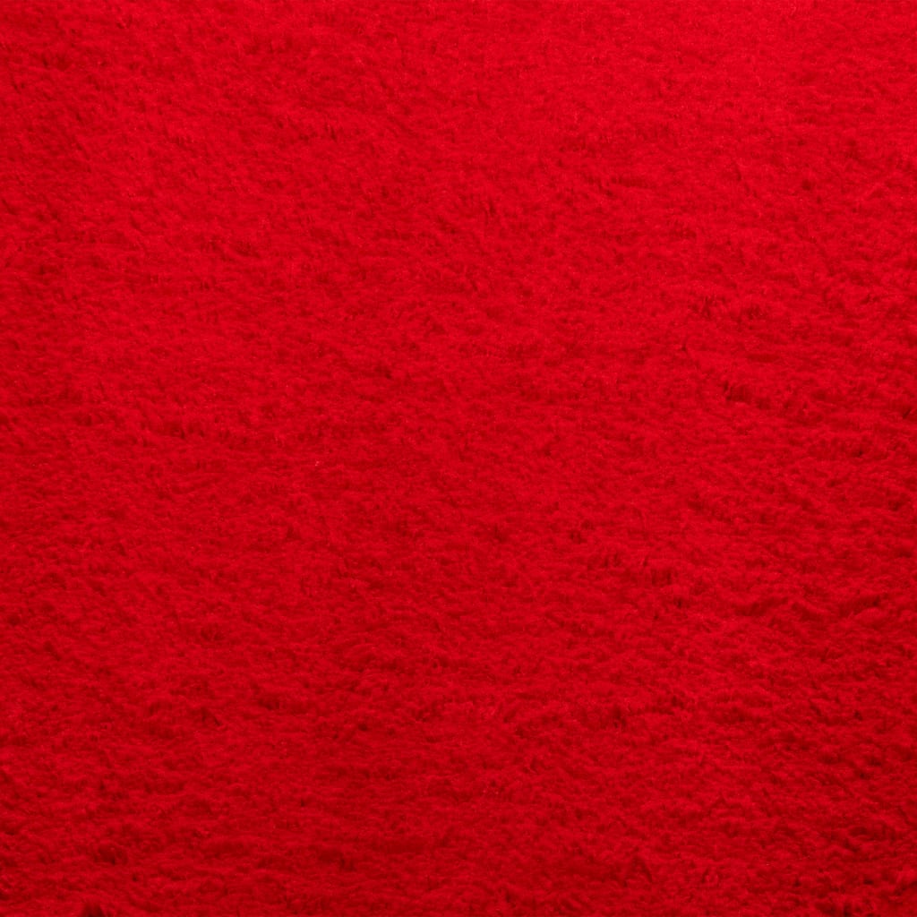 Alfombra De Pelo Corto Suave Lavable Huarte Rojo 200x200 Cm / Vetonek_1