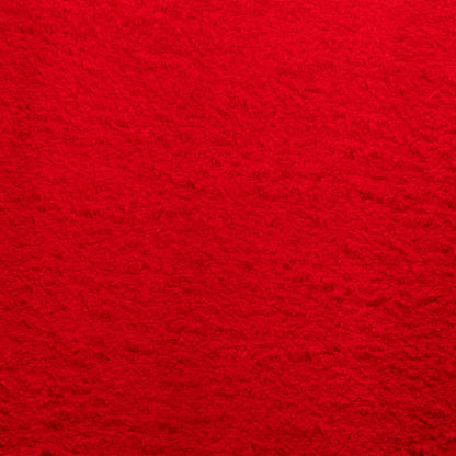 Alfombra De Pelo Corto Suave Lavable Huarte Rojo 200x200 Cm / Vetonek_1