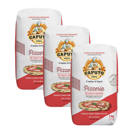 Embalagem com 3 unidades Farinha de pizza tipo 00 Caputo 1kg
