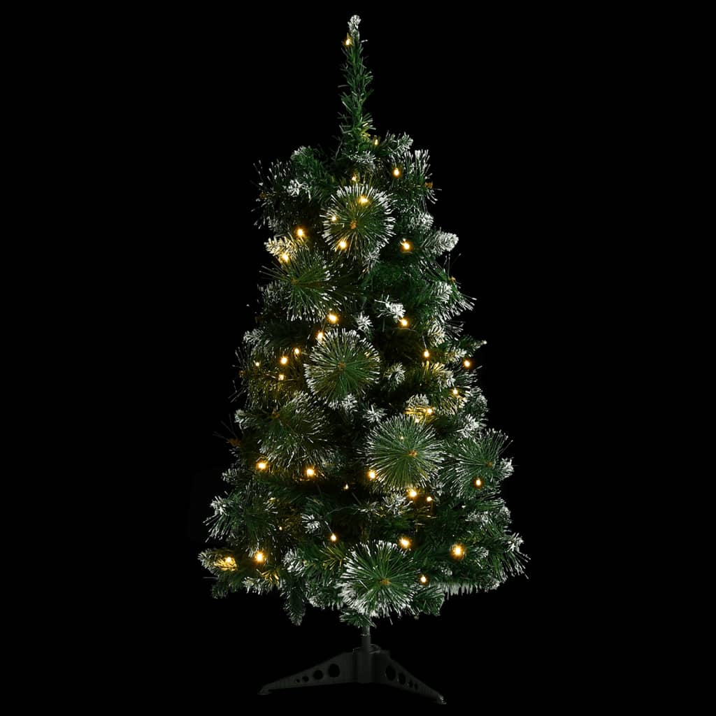 Vidaxl Árbol De Navidad Preiluminado Con Luces Y Soporte Verde 90 Cm_1