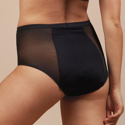 Cueca menstrual de cintura alta com fluxo ligeiro, tamanho L