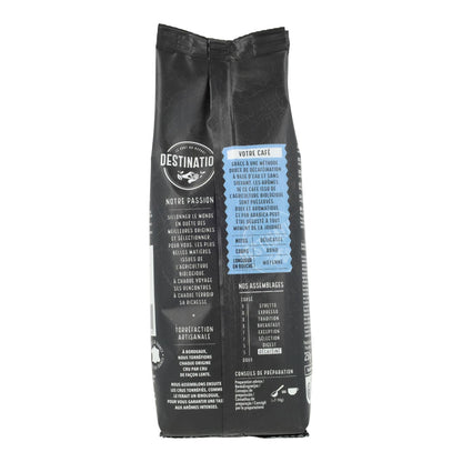 Café moído descafeinado suave 100% arábica biológico Destination 250g