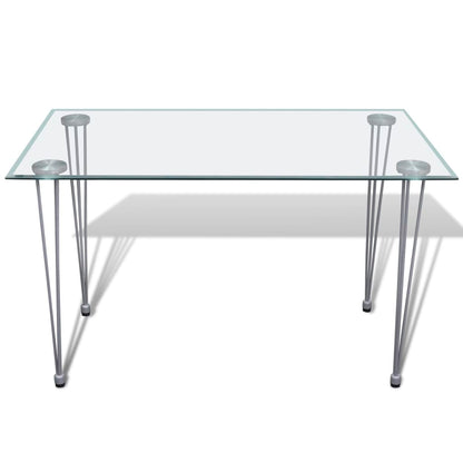 Mesa De Comedor Con Superficie De Vidrio Transparente_0
