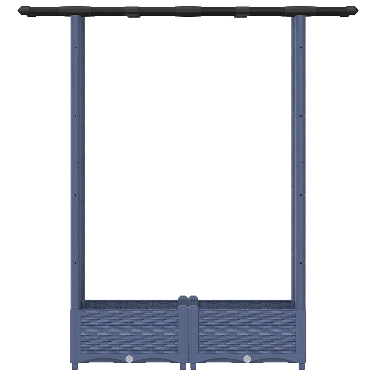 Cama Elevada Con Trellis Y Techo Gris 122,5 X 40 X 121 Cm Pp_3