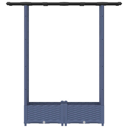 Cama Elevada Con Trellis Y Techo Gris 122,5 X 40 X 121 Cm Pp_3