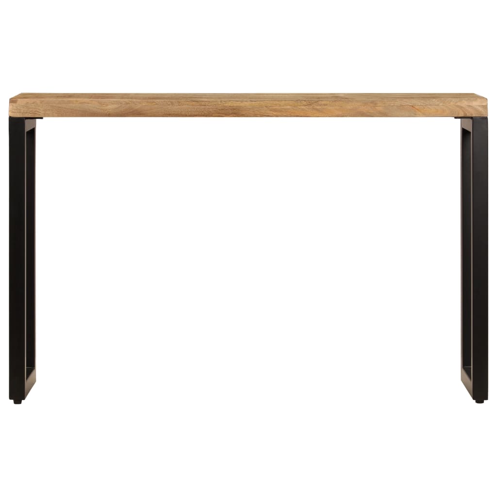 Mesa Consola Madera Maciza De Mango Y Acero 120x35x76 Cm_1