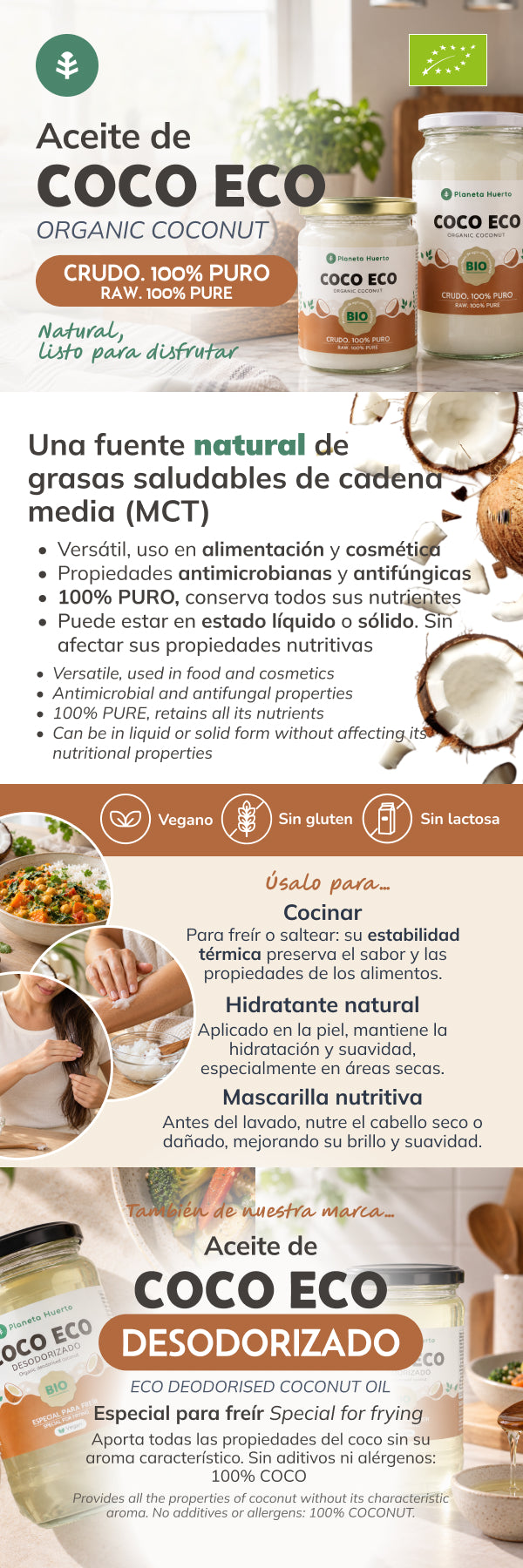 Planeta Huerto ECO Óleo de Coco 860 ml
