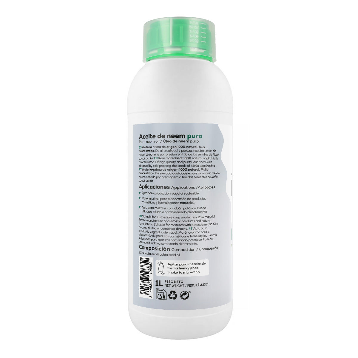 Aceite de Neem 100% Puro y Natural Planeta Huerto 1L