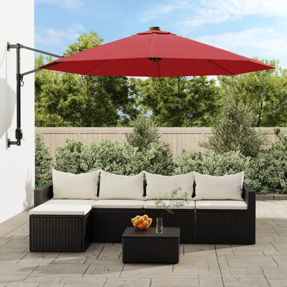 Vidaxl Sombrilla De Pared Rojo Brillante 290 Cm_1