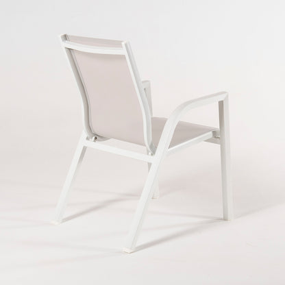 Sillón De Exterior, Tejido Textilene Beige, Aluminio Y Textilene, Color Blanco, Silla:90x66x56_3