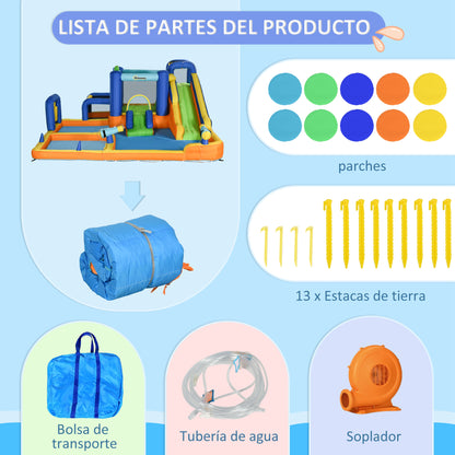 Outsunny Castillo Hinchable Infantil 7 En 1 Con Tobogán 430x420x200cm Multicolor_3