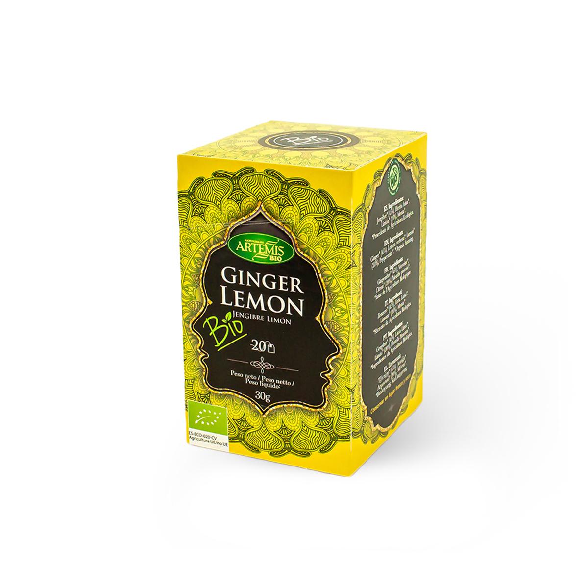 Infusão Orgânica de Gengibre e Limão Artemis 20 saquetas